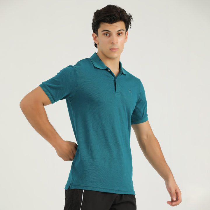 Teal Green Classic Polo for Men by  konfor 