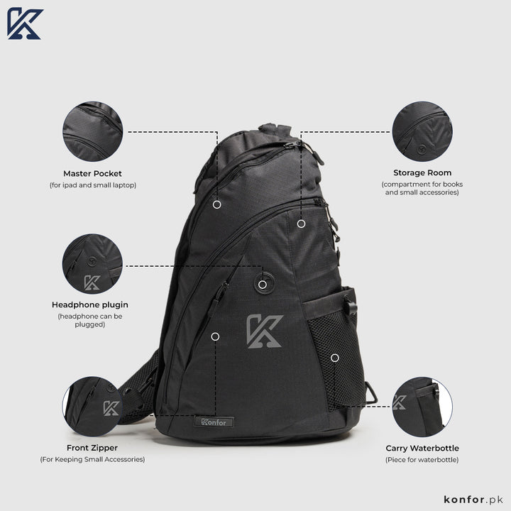 TerraTote Dynamo Black: Shoulder bag by konfor 