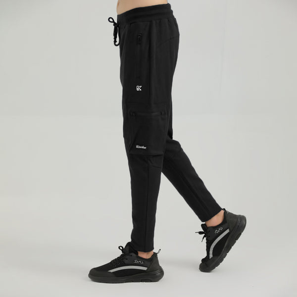 Thread black and side pocket  Terry Trouser  for man by konfor 