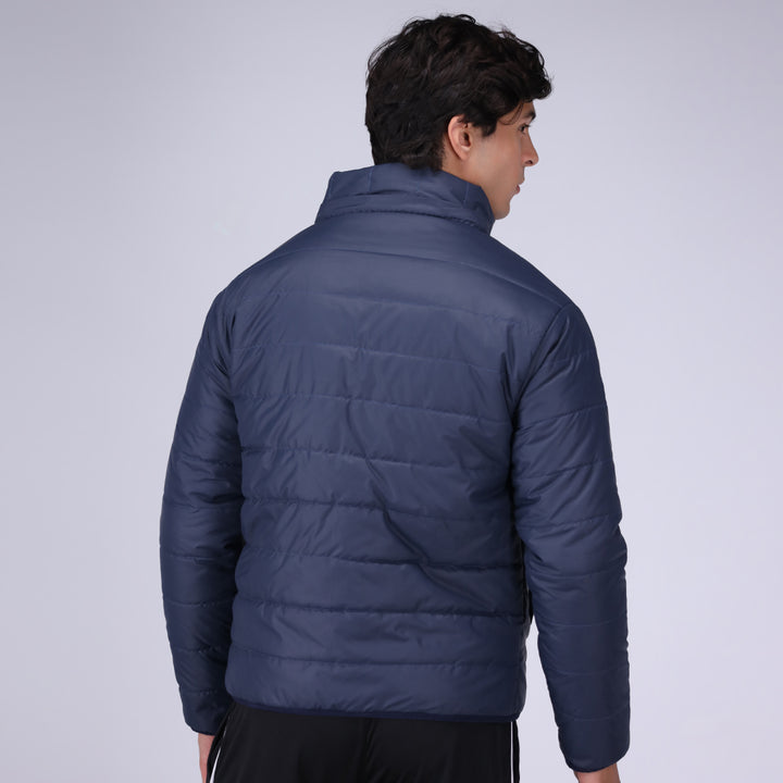 Togs blue puffer jacket for men, insulated and stylish winter wear.