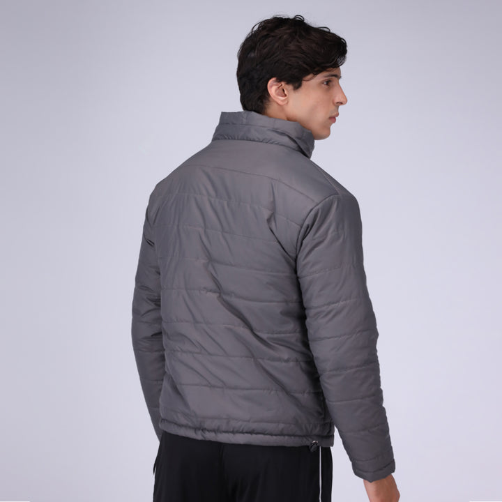 Togs grey full sleeve puffer jacket for men, lightweight warm winter wear.