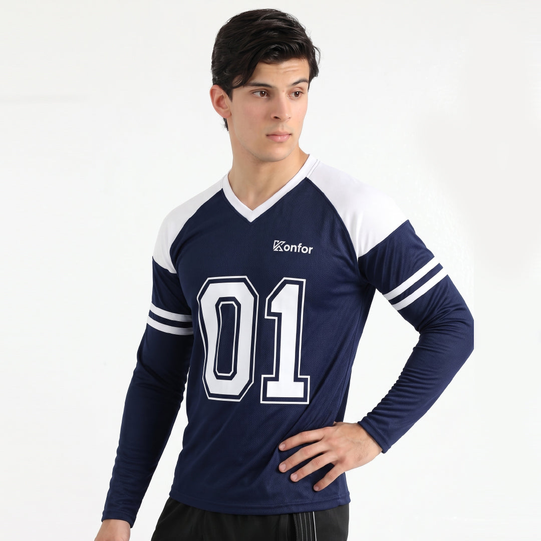 Football Sport Navy Full Sleeve T-Shirt