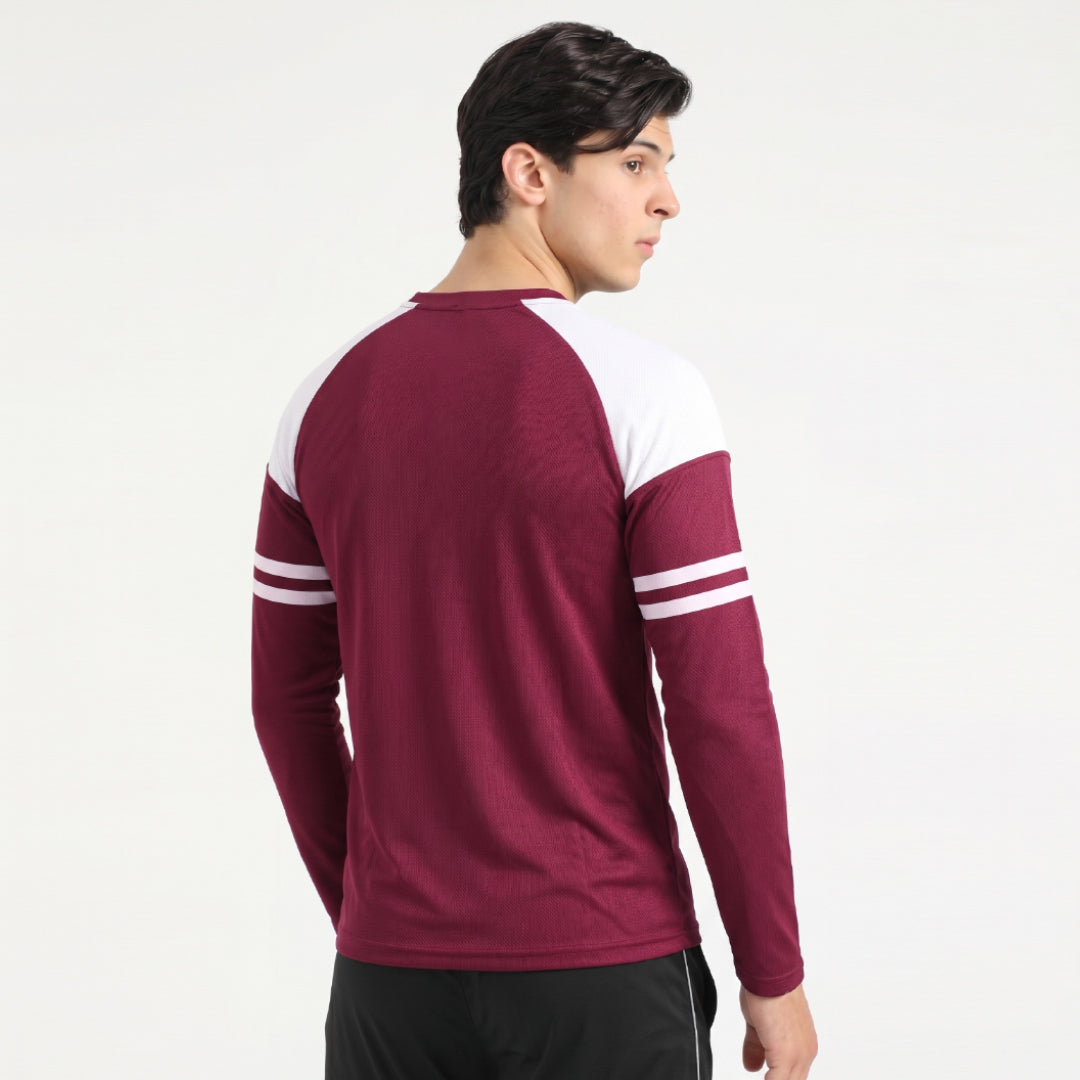Football Sport Mahroon Full Sleeve T-Shirt