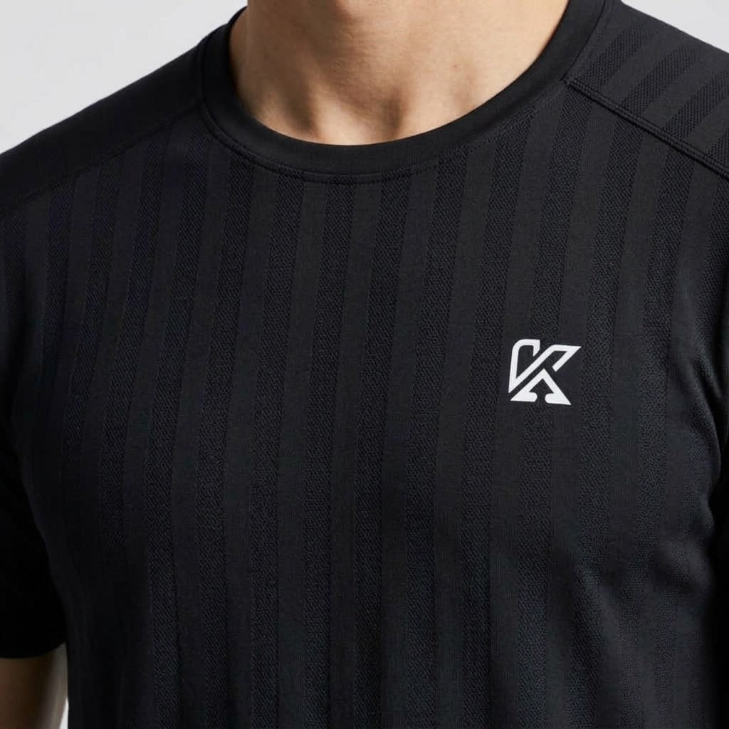 Zyron Mesh Black T-Shirt for Men