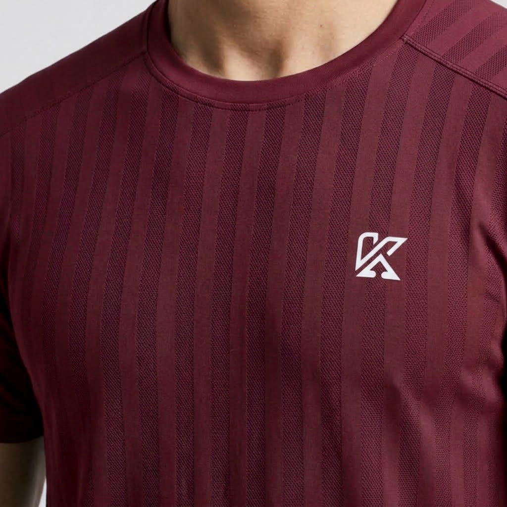 Zyron Mesh Maroon T-Shirt for Men