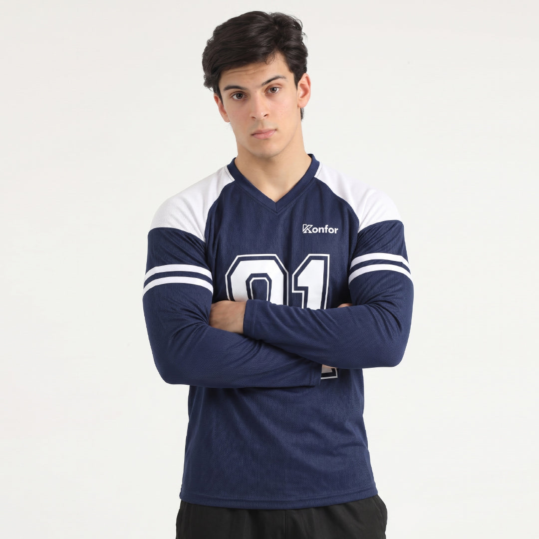Football Sport Navy Full Sleeve T-Shirt