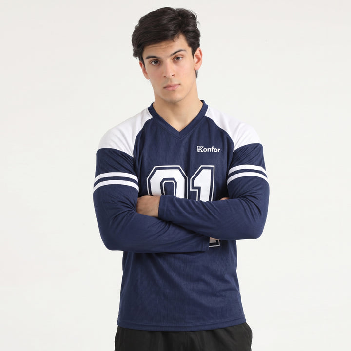 Football Sport Navy Full Sleeve T-Shirt