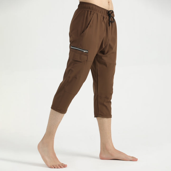 Vanish 3-Quarter brown and side pocket Shorts for man by konfor 