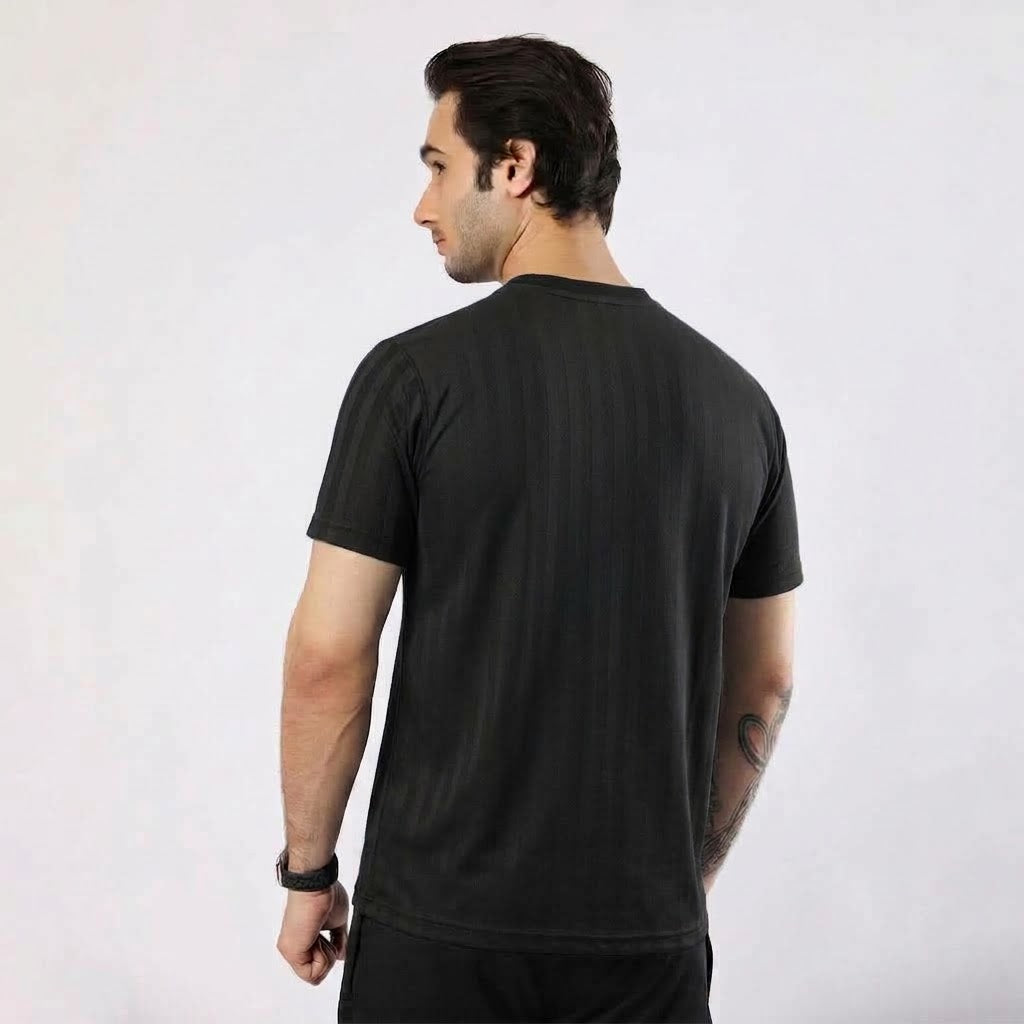 Zyron Mesh Black T-Shirt for Men