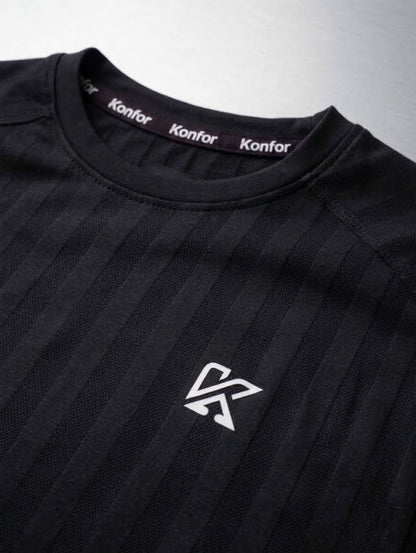 Zyron Mesh Black T-Shirt for Men