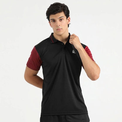 Attire Black Dri-fit Polo Shirt