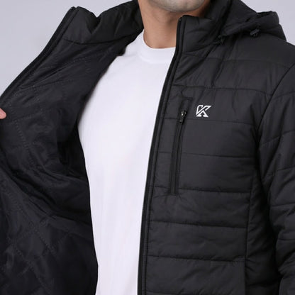 Togs Black Full Sleeve Puffer Jacket
