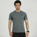 Terox Geometric Mesh Grey T-Shirt for Men