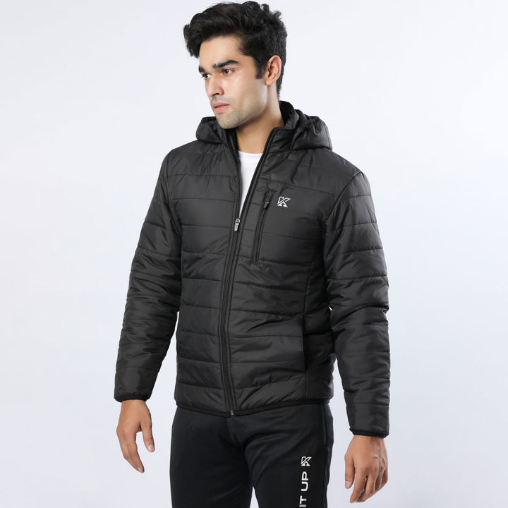 Togs Black Full Sleeve Puffer Jacket