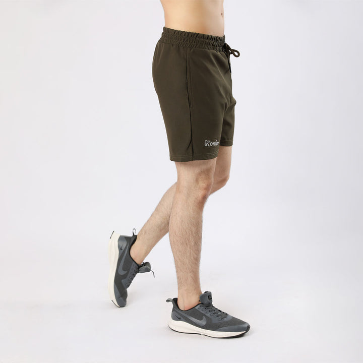 Stretch Olive-Green Shorts - Konfor