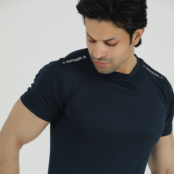 Allure 3.0 navy dry fit t-shirt for man  by konfor 