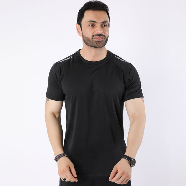 Allure black dry fit t-shirt  for man by konfor