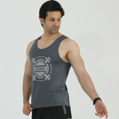 Athletic gray Gym Tanktop for man by konfor  