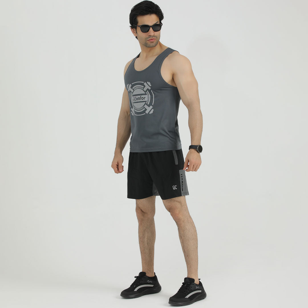 Athletic gray Gym Tanktop for man by konfor  