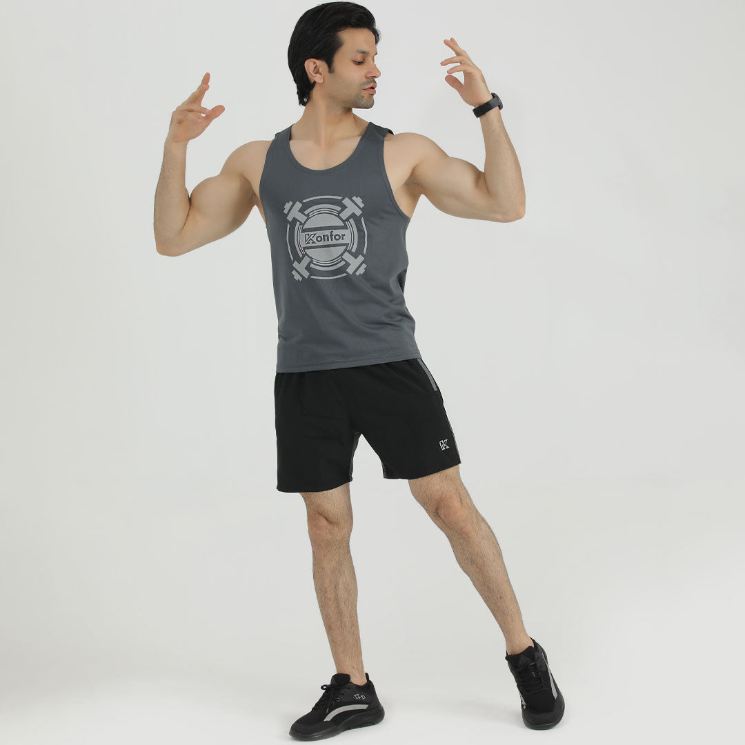 Athletic gray Gym Tanktop for man by konfor  