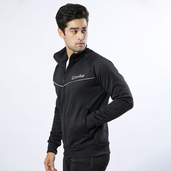Brunce Full ZIpper black dry fit for man by konfor