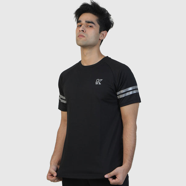 Cosmic black dry fit t-shirt for man by konfor 