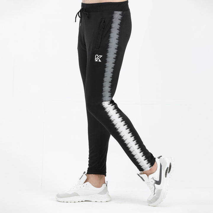 Excelloid black and gray whit print DRI-FIT Trouser for man by konfor 