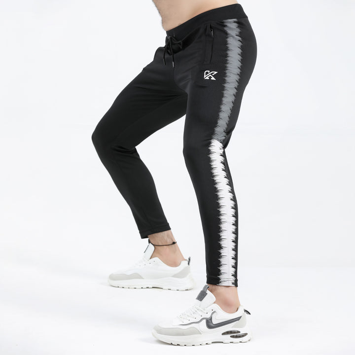 Excelloid black and gray whit print DRI-FIT Trouser for man by konfor 