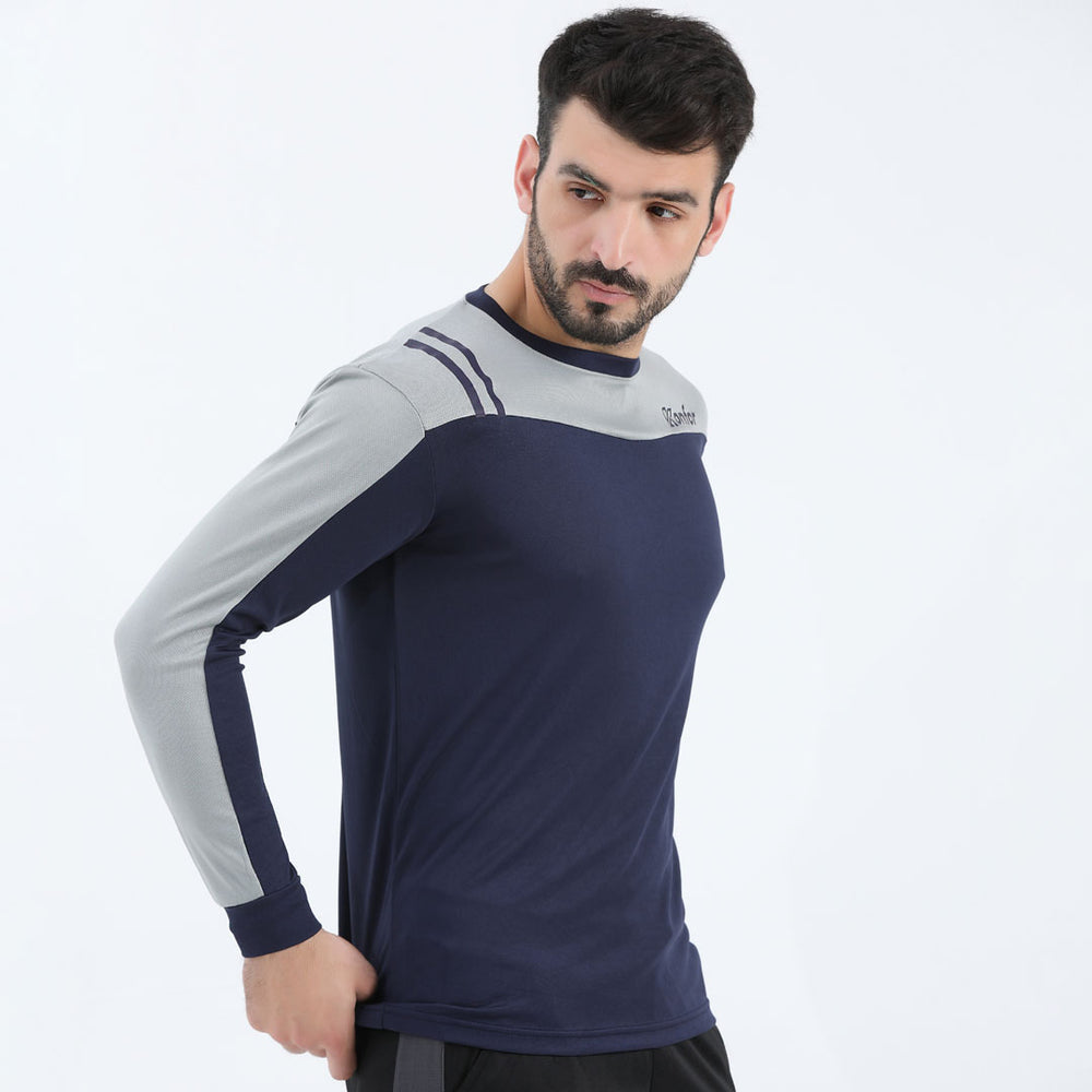 Fidora Mesh blue and grey  Full Sleeve dry fit T-Shirt for man by konfor 