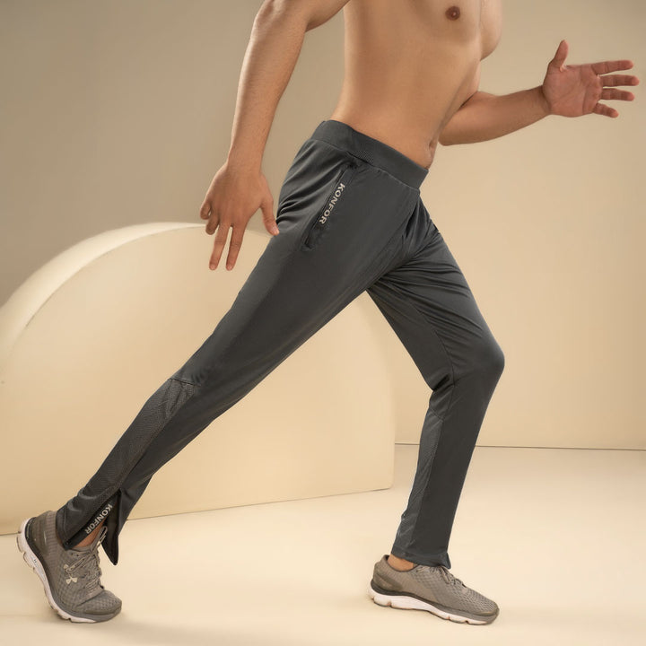 Flexelle grey foot zip dry fit trouser for man by konfor 