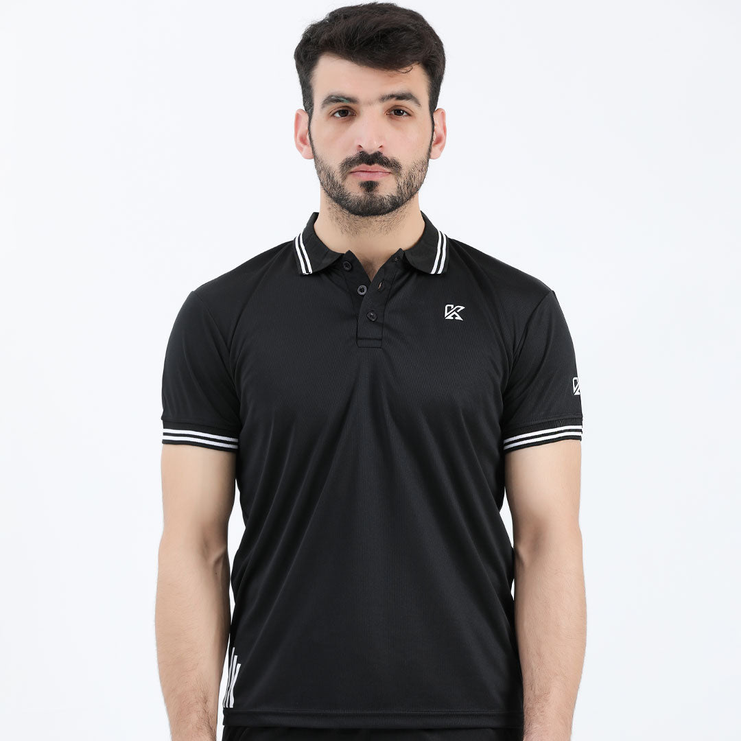 Hex Black Dri-fit Polo Shirt for man by konfor 