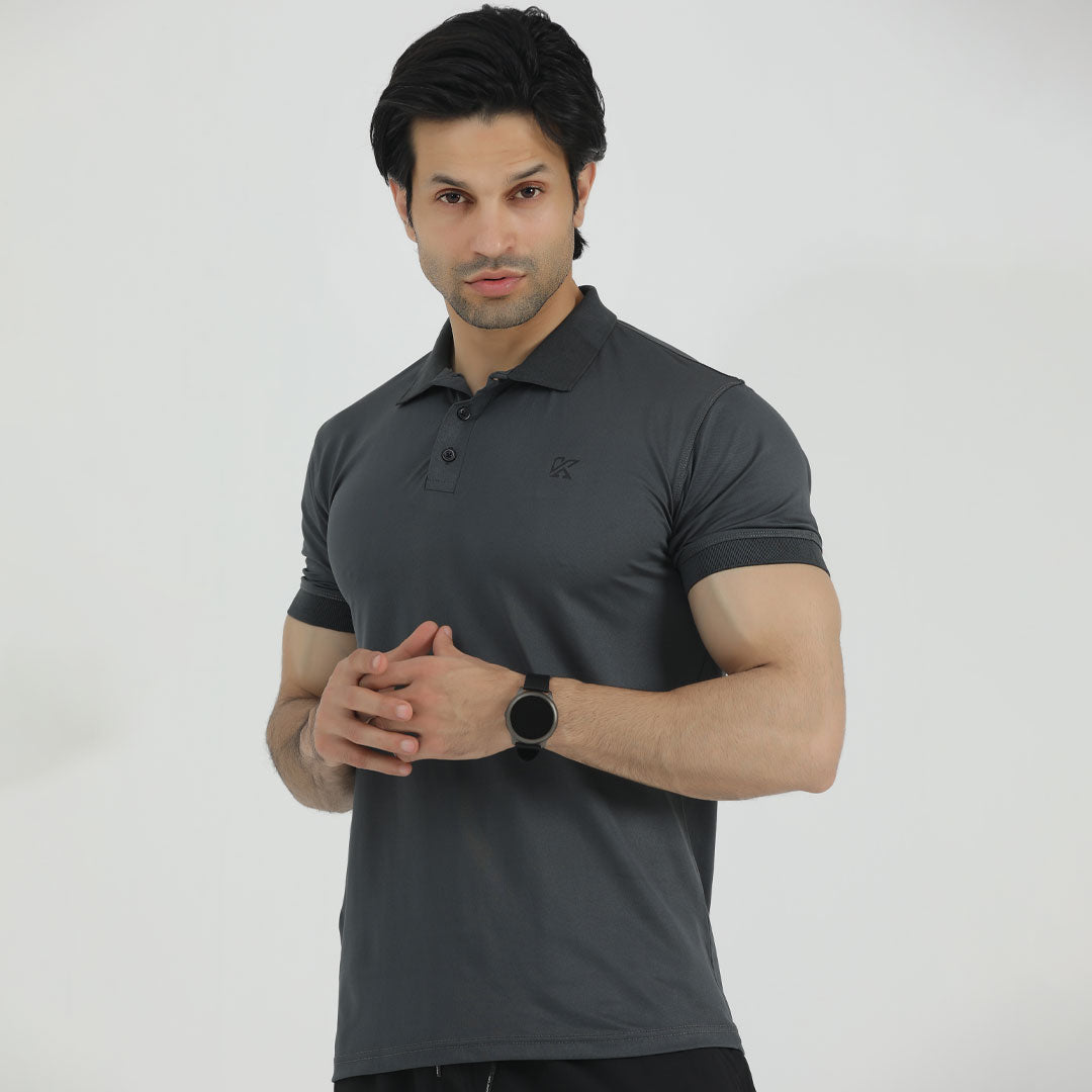 Hybrid Gray DRI-FIT Polo Shirt for man by konfor 