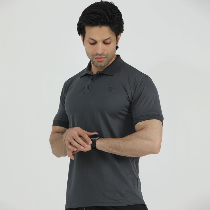 Hybrid Gray DRI-FIT Polo Shirt for man by konfor  