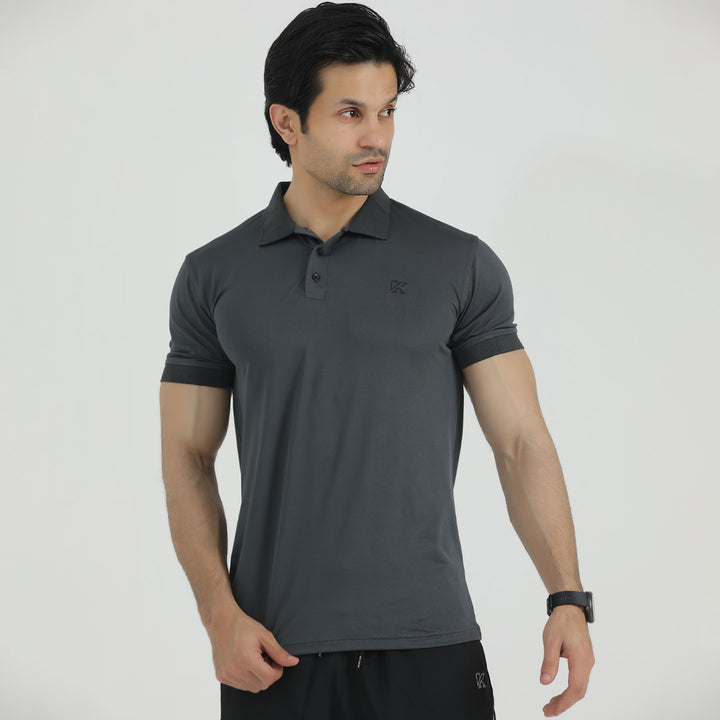 Hybrid Gray DRI-FIT Polo Shirt for man by konfor 