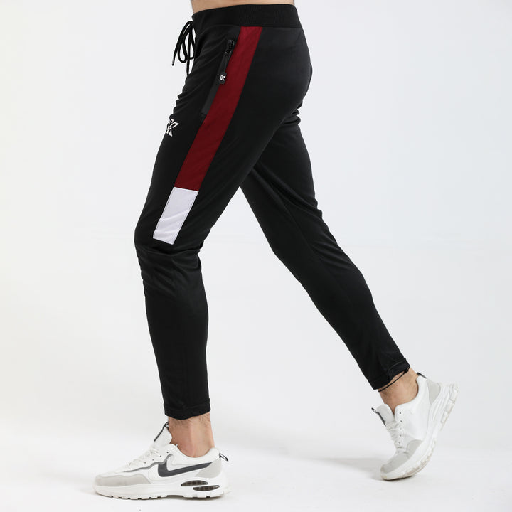 The Nautical black and red white panel dry  fit trouser for man by konfor 