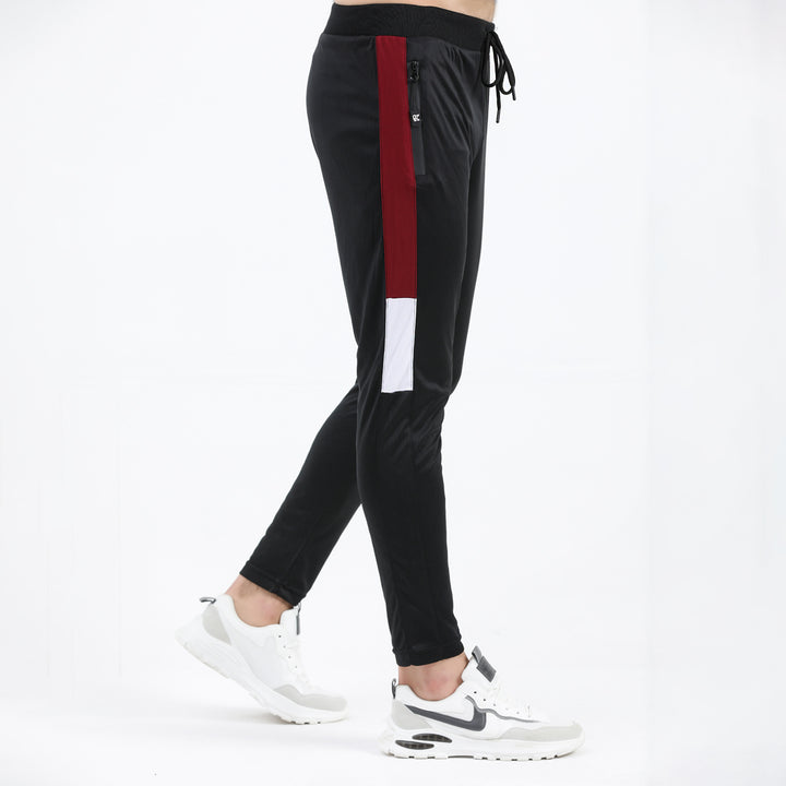 The Nautical black and red white panel dry  fit trouser for man by konfor 
