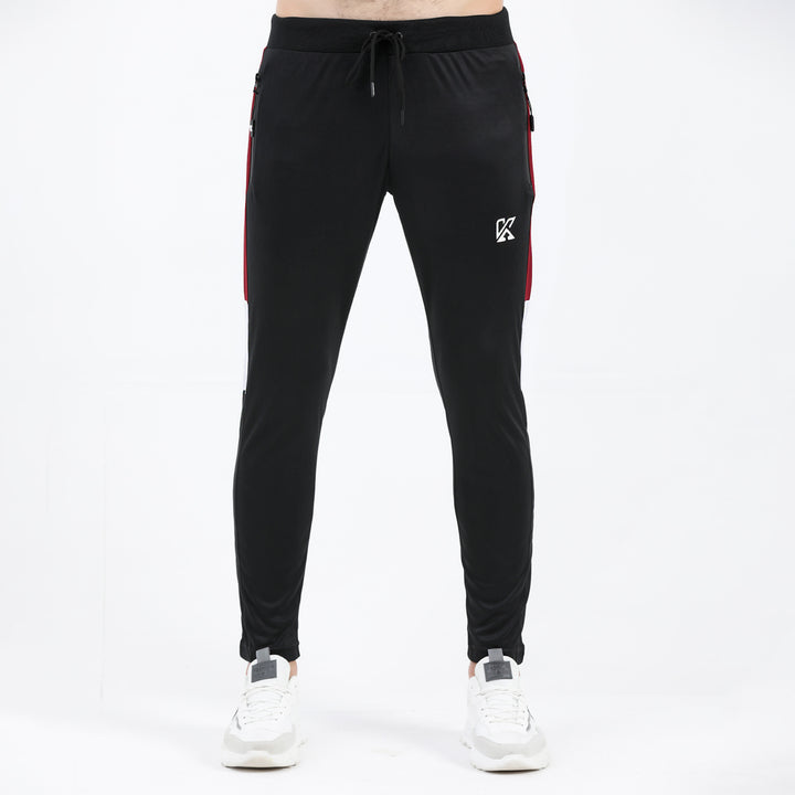 The Nautical black and red white panel dry  fit trouser for man by konfor 