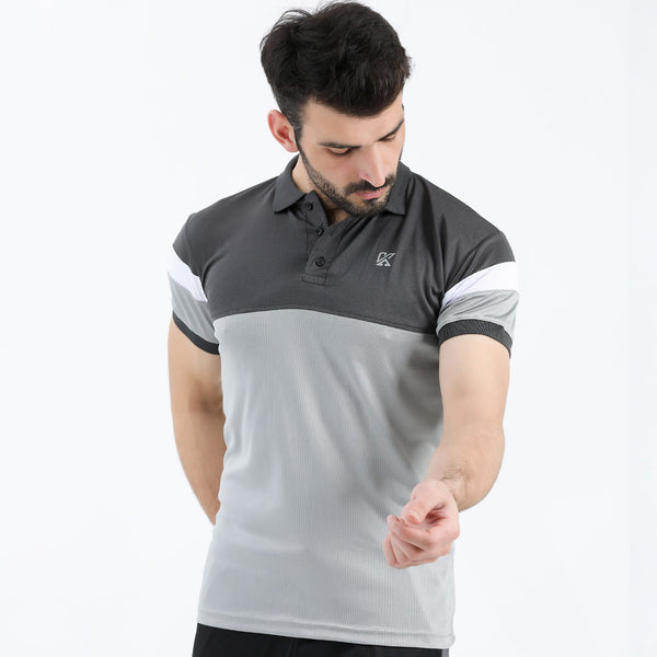 Tucano grey and dark garey Dri-fit Polo Shirt for man by konfor 