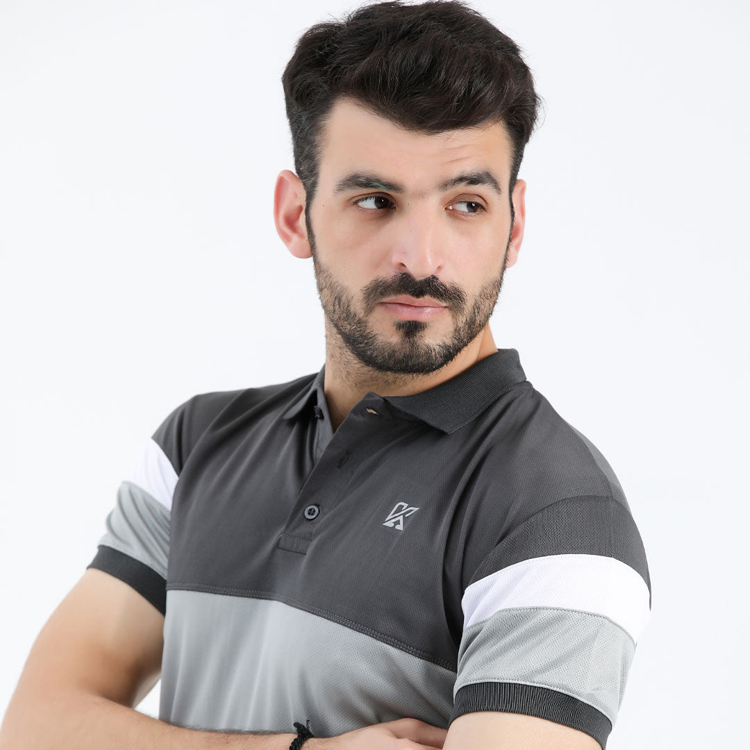 Tucano grey and dark garey Dri-fit Polo Shirt for man by konfor 