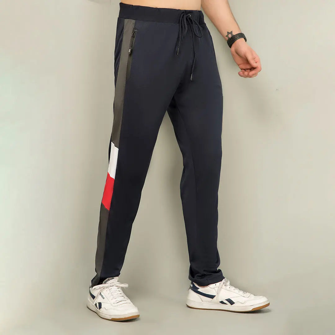 Vigorous blue and gray panal dri fit trouser for man by konfor For Men