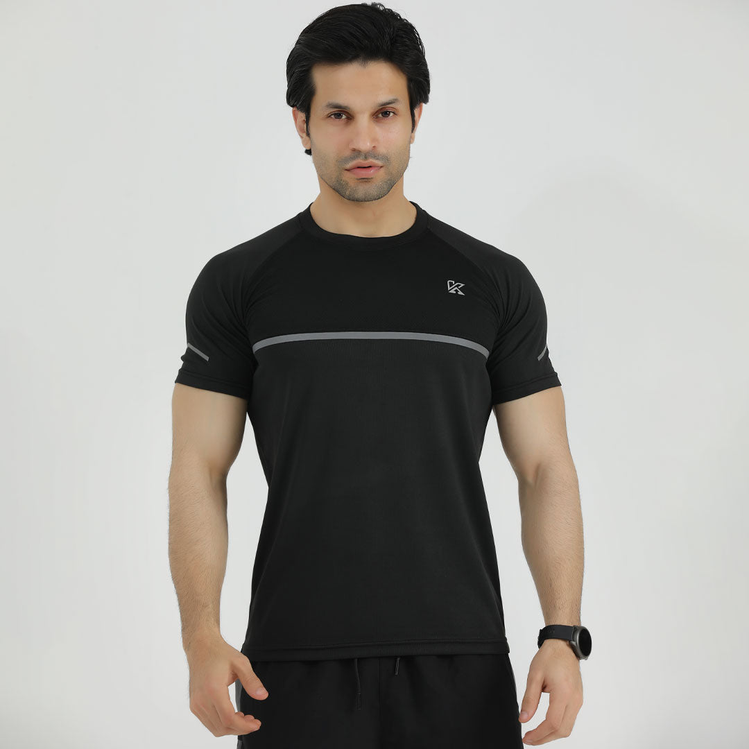 Volcano 1.0 black and gray line  DRI-FIT t shirt for man by konfor