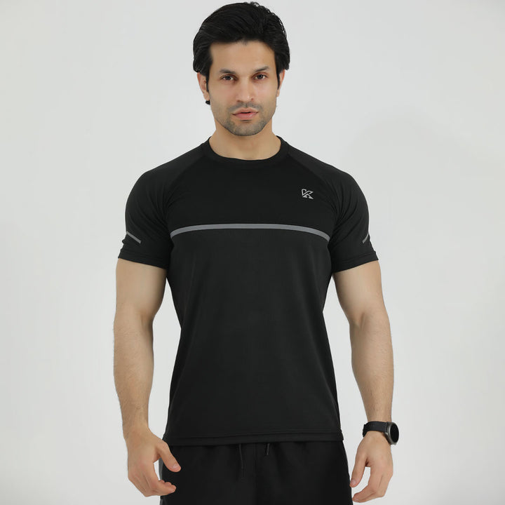 Volcano 1.0 black and gray line  DRI-FIT t shirt for man by konfor